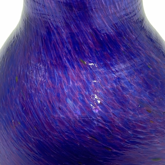 (SIGNED) Hand Blown Vegetable Eggplant Art Glass Sculpture Multi Color Swirl 8” - Picture 4 of 13